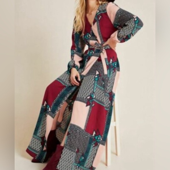 Anthropologie Multicolor Geometric Maxi Dress - Picture 6 of 12